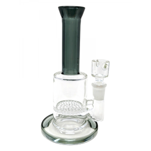 7" Colored Neck W/ Honeycomb Perc Water Pipe - [9002]